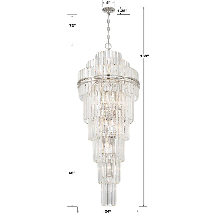 ##Antique Hardware## Hayes 31 Light Polished Nickel Chandelier