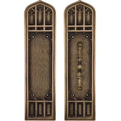 12 1/4 Inch Gothic Pull & Push Plate Set (Several Finishes Available)