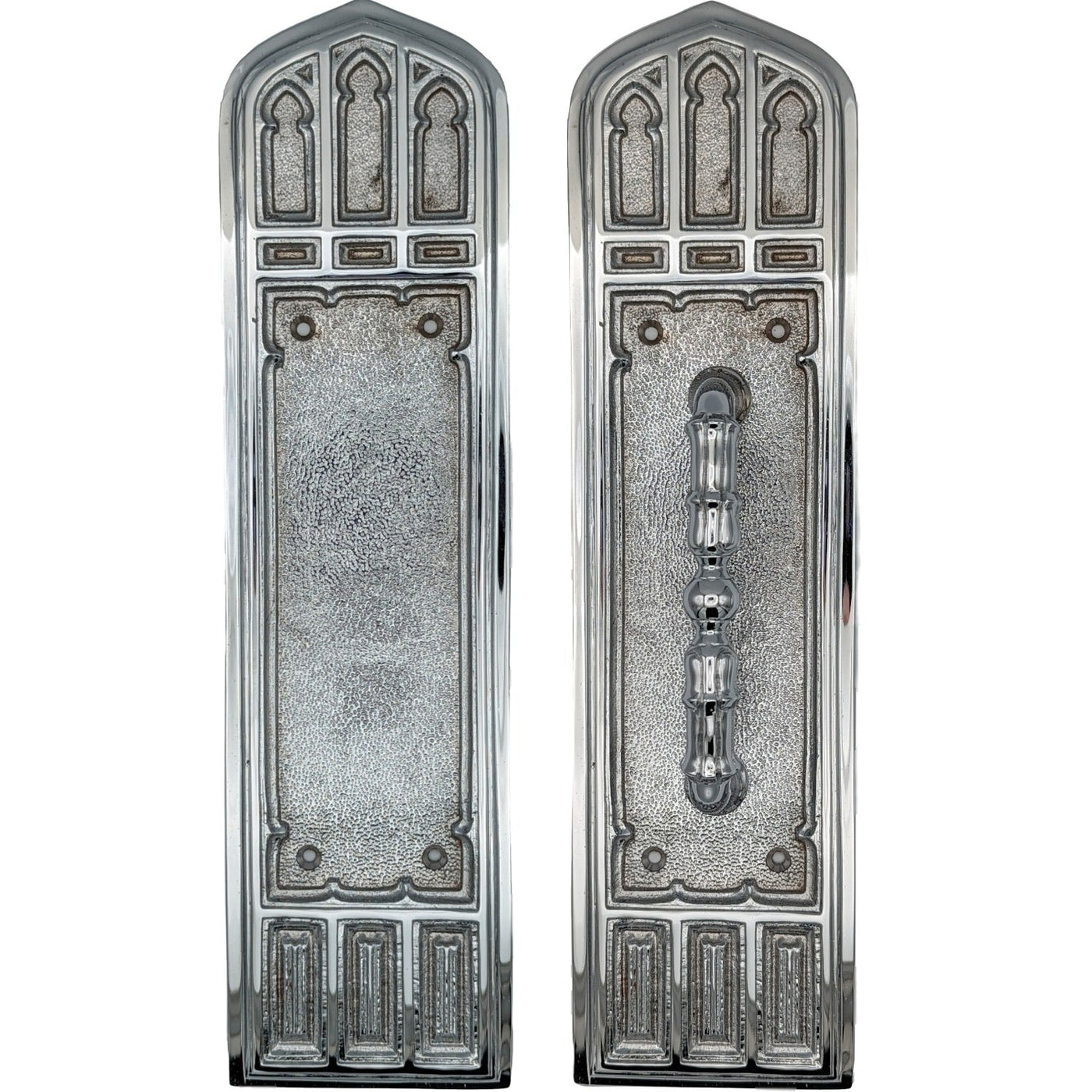 12 1/4 Inch Gothic Pull & Push Plate Set (Several Finishes Available)