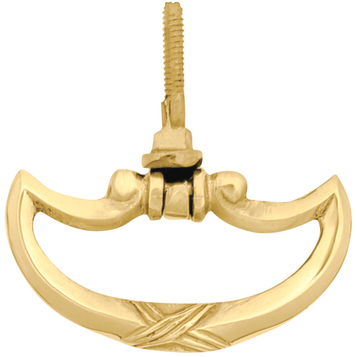 2 1/2 Inch by 1 1/4 Inch Ribbon & Reed Bail Pull (Several Finishes Available)