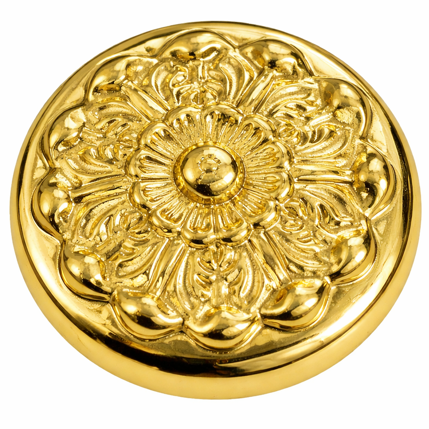 2 Inch Solid Brass Baroque / Rococo Cabinet & Furniture Knob