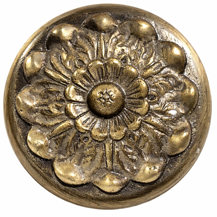 2 Inch Solid Brass Baroque / Rococo Cabinet & Furniture Knob