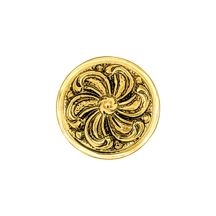 1 1/3 Inch Solid Brass Baroque / Rococo Cabinet & Furniture Knob