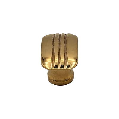 Brass Art Deco Style Rectangular Art Deco Style Lined Knob for Cabinets & Furniture