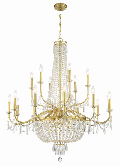 ##Antique Hardware## Haywood 22 Light Aged Brass Chandelier