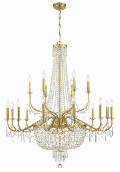 ##Antique Hardware## Haywood 22 Light Aged Brass Chandelier