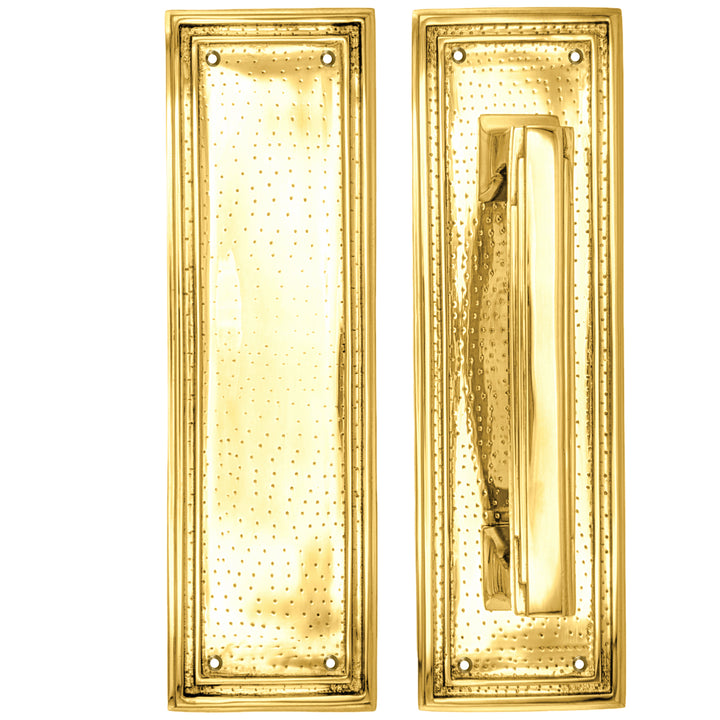 10 inch Solid Brass Classic Style Pull and Push Plate Set (Several Finishes Available)