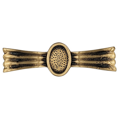 4 3/8 Inch Overall (3 1/4 Inch c-c) Solid Brass Hammered Drawer Pull