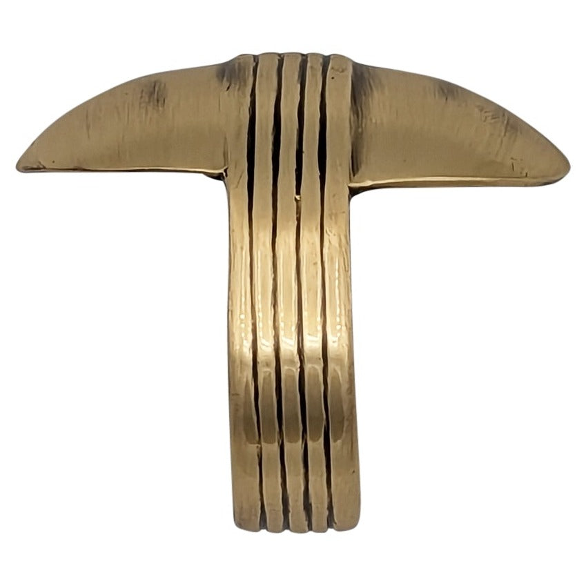 2 5/8 Inch Overall (2 Inch c-c) Solid Brass Art Deco Pull