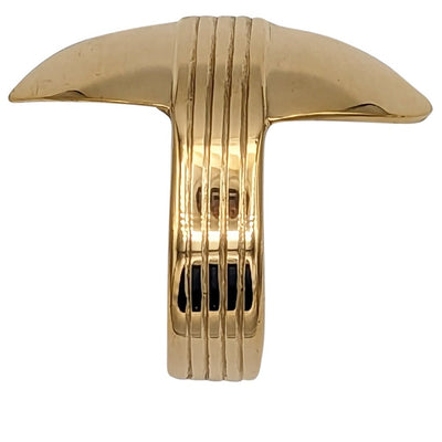 2 5/8 Inch Overall (2 Inch c-c) Solid Brass Art Deco Pull