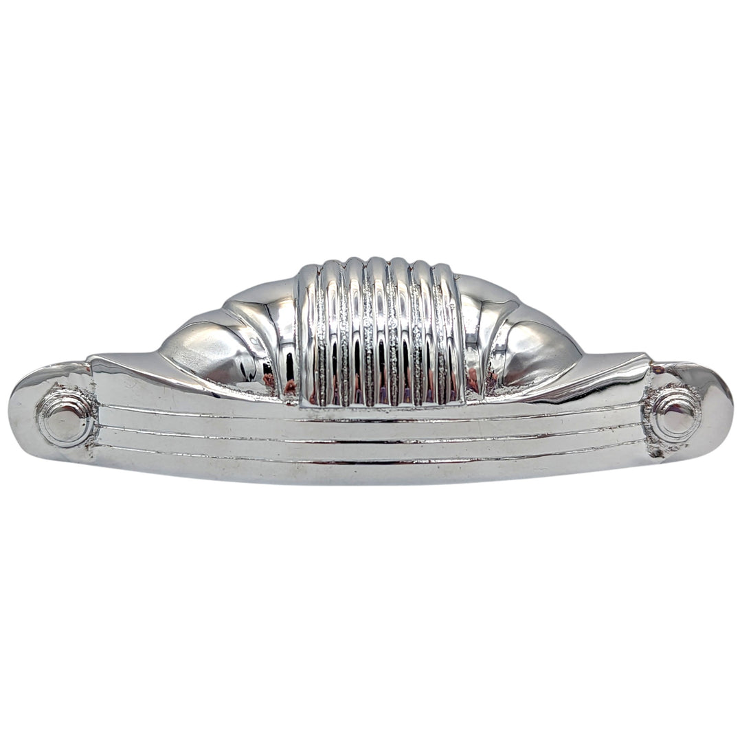 5 Inch Overall (4 Inch c-c) Moderne Deco Cup Pull (Several Finishes Available)
