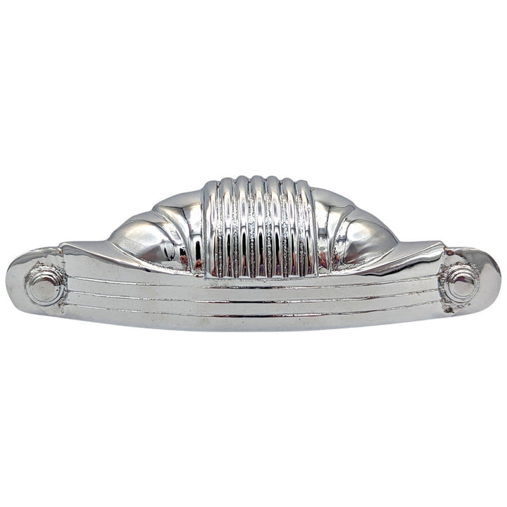 5 Inch Overall (4 Inch c-c) Moderne Deco Cup Pull (Several Finishes Available)
