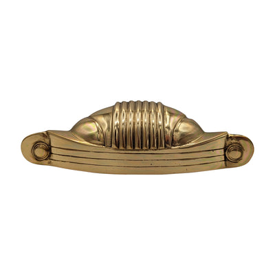 Open Box Sale Item 5 Inch Overall (4 Inch c-c) Solid Brass Marquee Pull (Polished Brass Finish)