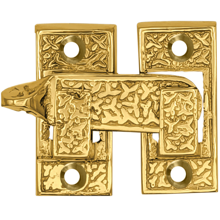 Solid Brass Rice Pattern Cabinet Latch (Several Finishes Available)