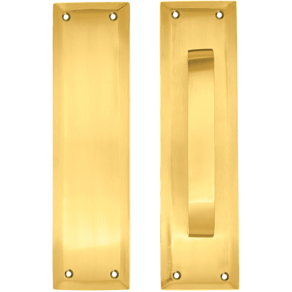 Adonai Hardware Decorative Brass Push Plate – 10.2” X 2.9” Satin Brass Finish, Intricate Carvings, Solid Brass Door Plate For Elegant Homes
