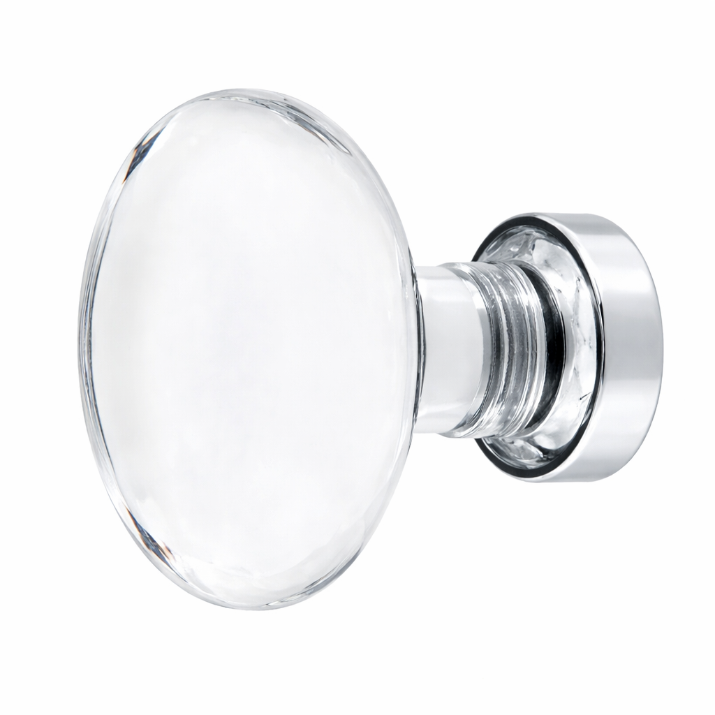 1 1/4 Inch Emtek Oval Crystal Glass Hampton Cabinet & Furniture Knob