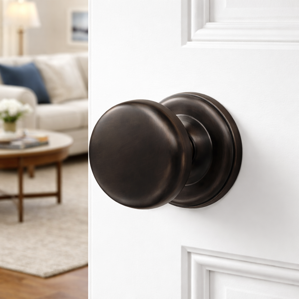 ##Antique Hardware## Magnifique® Classic Door Set with Brass Round Knobs (Several Finishes Available)