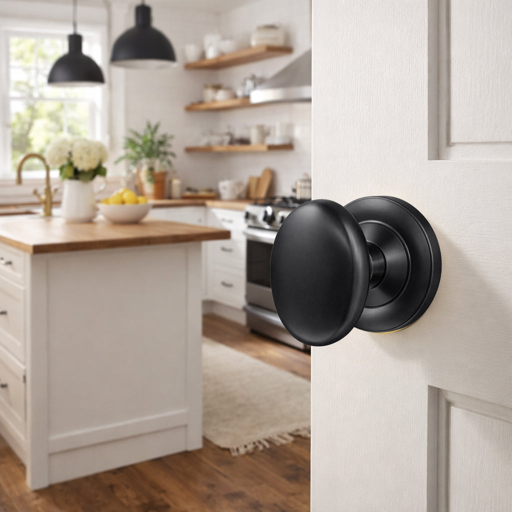 ##Antique Hardware## Magnifique® Classic Door Set with Brass Egg Knobs (Several Finishes Available)