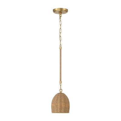 ##Antique Hardware## Jace 1 Light Soft Gold Mini Pendant