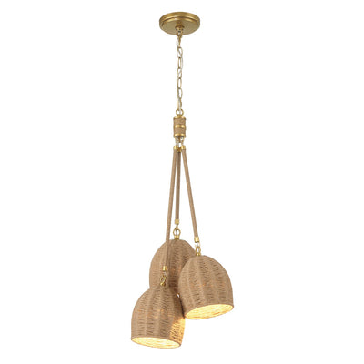 ##Antique Hardware## Jace 3 Light Soft Gold Pendant