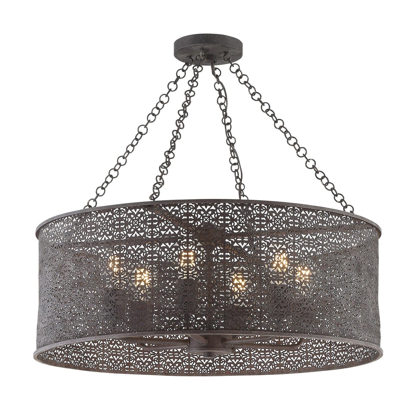 ##Antique Hardware## Jasmine 6 Light Forged Bronze Chandelier