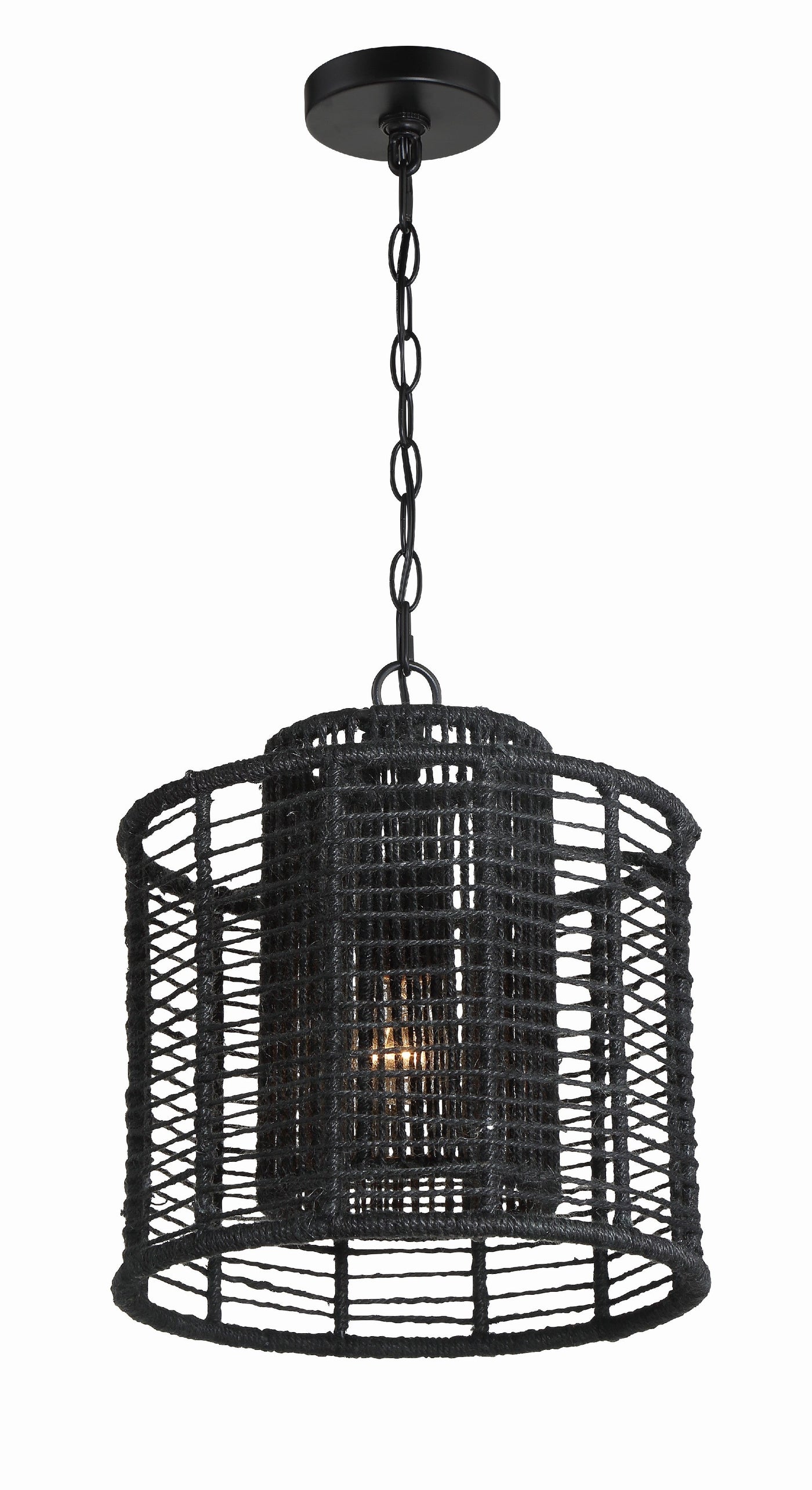 ##Antique Hardware## Jayna 1 Light Matte Black Mini Pendant