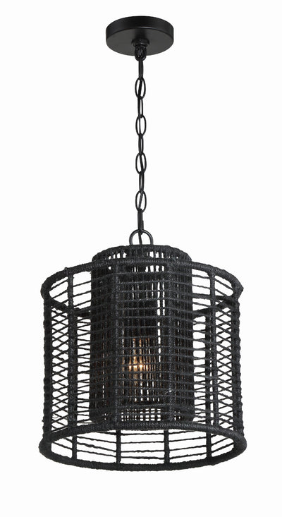 ##Antique Hardware## Jayna 1 Light Matte Black Mini Pendant