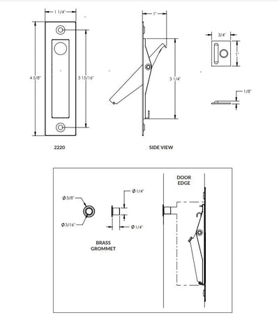 ##Antique Hardware## Modern Rectangular Jamb Bolt (Several Finishes Available)