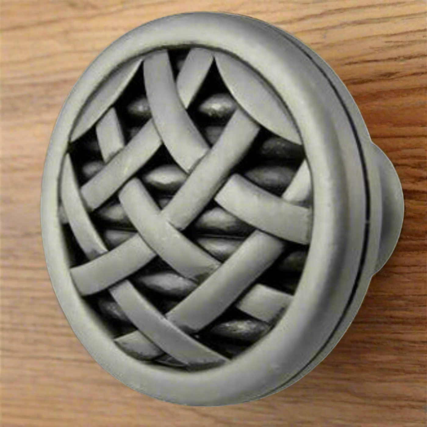 ##Antique Hardware## 1 1/2 Inch Crossover Ribbon Satin Pewter Cabinet & Furniture Knob