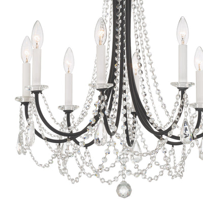 ##Antique Hardware## Karrington 8 Light Matte Black Chandelier