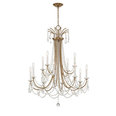 ##Antique Hardware## Karrington 12 Light Aged Brass Chandelier