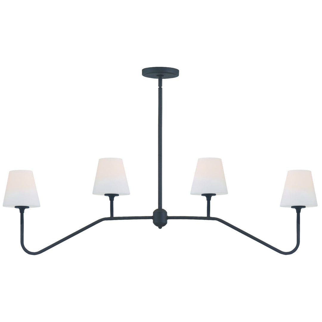 ##Antique Hardware## Keenan 4 Light Black Forged Chandelier