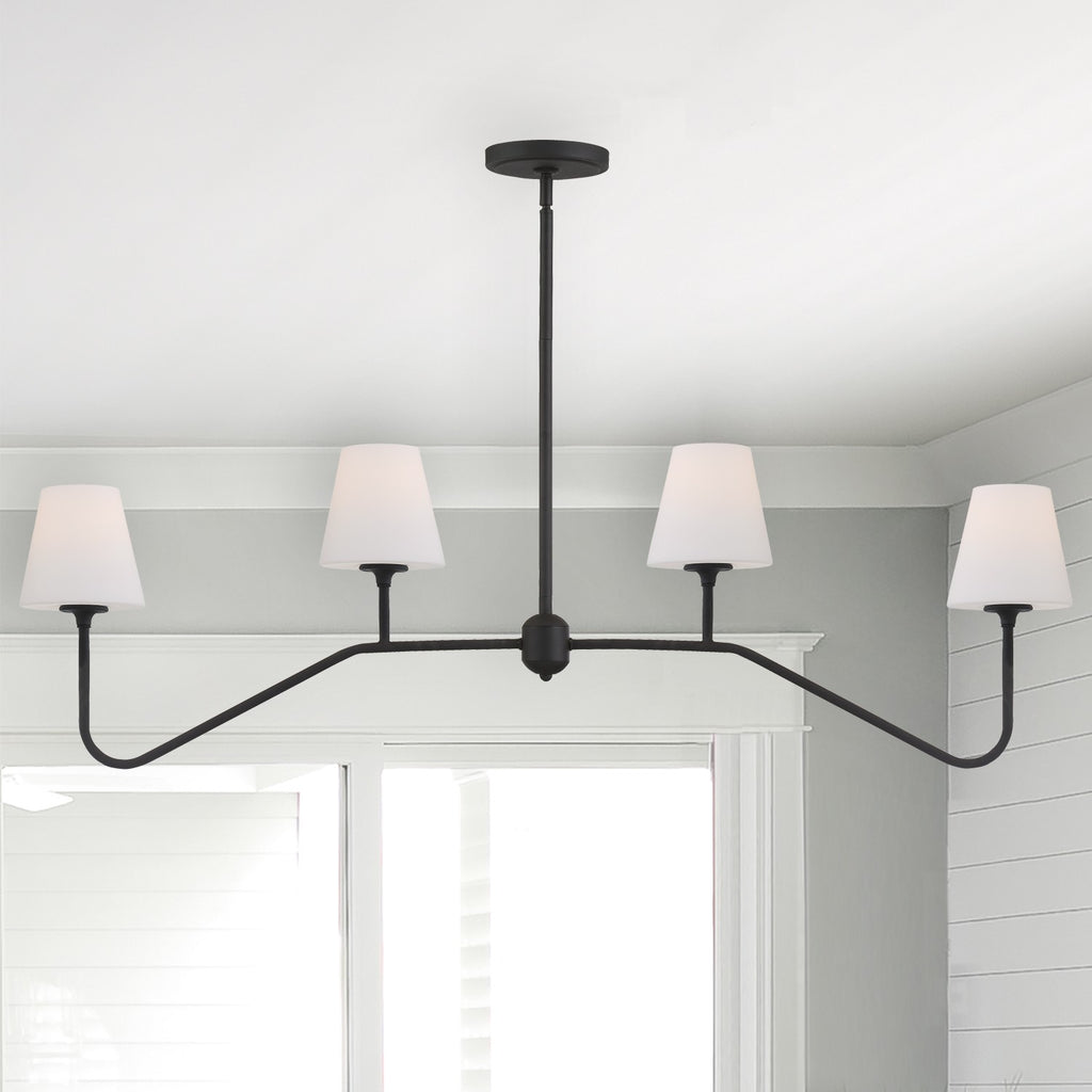 ##Antique Hardware## Keenan 4 Light Black Forged Chandelier