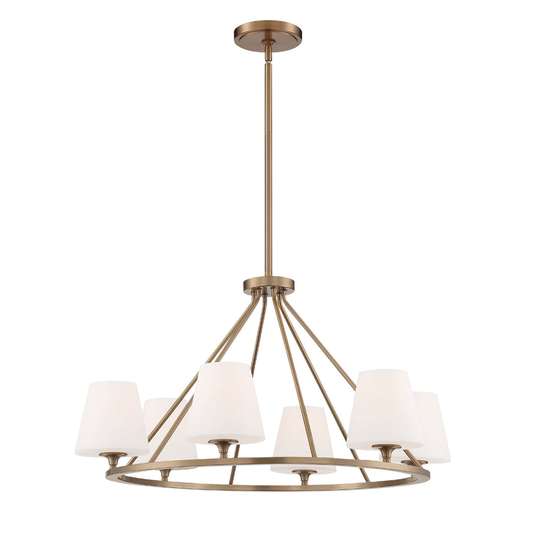 ##Antique Hardware## Keenan 6 Light Vibrant Gold Chandelier