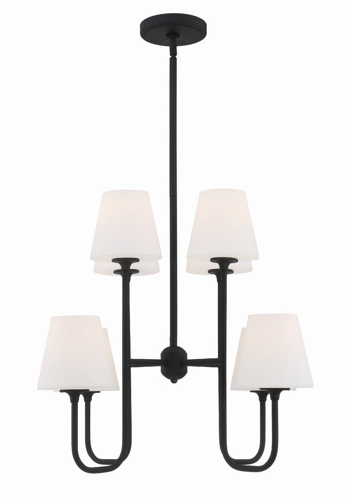 ##Antique Hardware## Keenan 8 Light Black Forged Chandelier