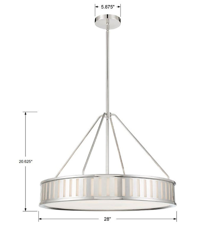 ##Antique Hardware## Kendal 6 Light Polished Nickel Chandelier