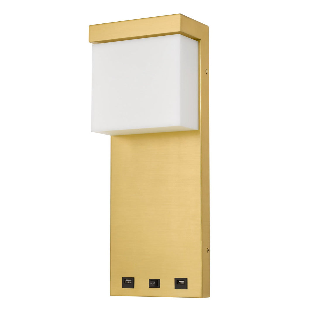 ##Antique Hardware## GETAFE METAL LED BEDSIDE WALL SCONCE WITH ROCKER SWITCH AND 2 USB CHARGING PORTS