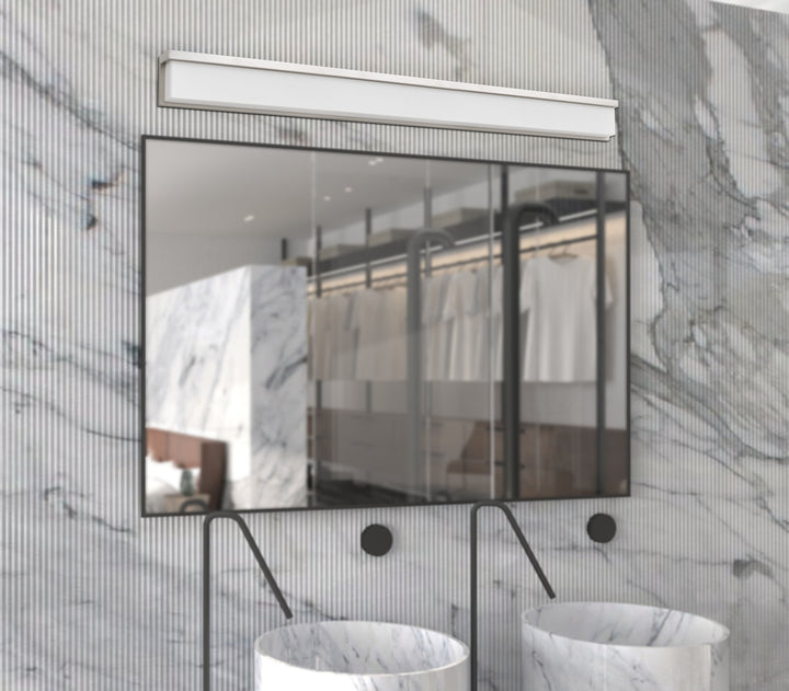 ##Antique Hardware## ALMERIA METAL LED 39" VANITY LIGHT WITH ACRYLIC SHADE