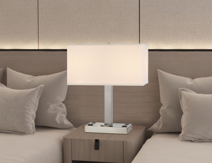 ##Antique Hardware## COLMAR METAL DESK LAMP WITH 2 POWER OUTLETS AND 2 USB CHARGING PORTS