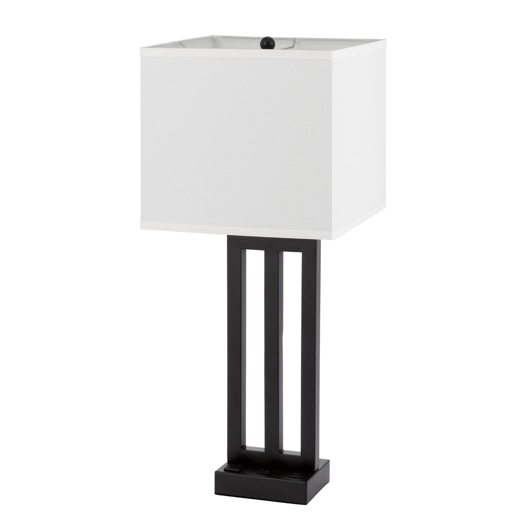 ##Antique Hardware## CACHAN METAL NIGHT STAND LAMP WITH ONE POWER OUTLETS AND 1 USB CHARGING PORT