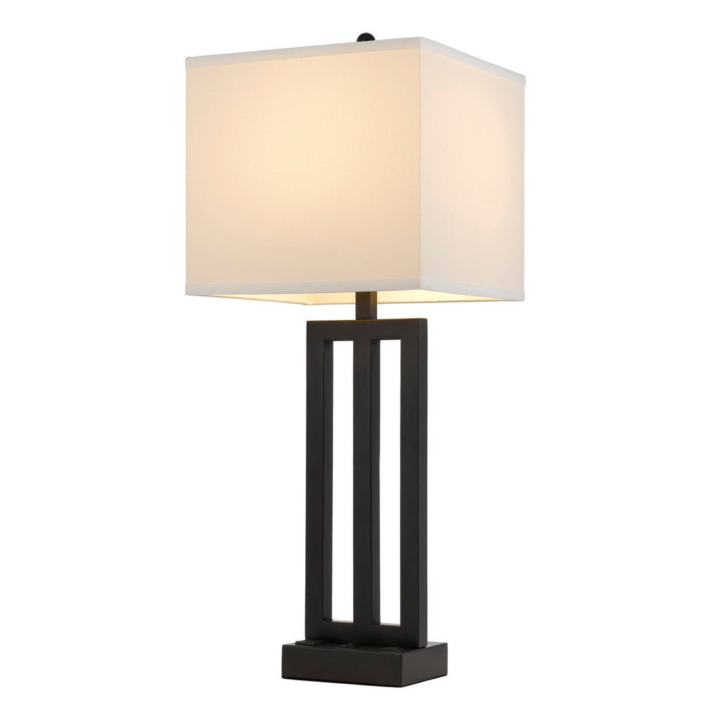 ##Antique Hardware## CACHAN METAL NIGHT STAND LAMP WITH ONE POWER OUTLETS AND 1 USB CHARGING PORT