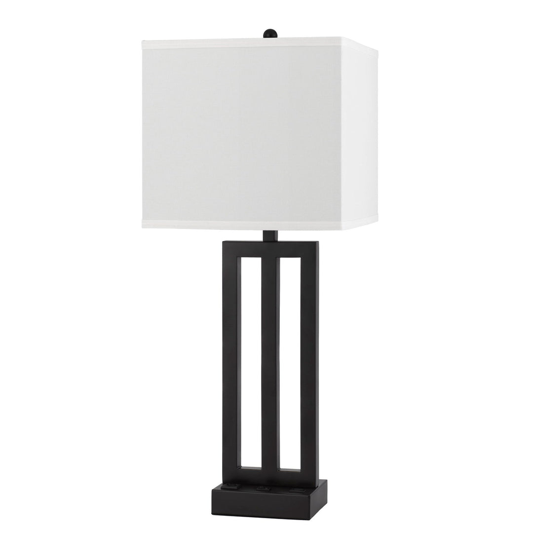##Antique Hardware## CACHAN METAL NIGHT STAND LAMP WITH ONE POWER OUTLETS AND 1 USB CHARGING PORT