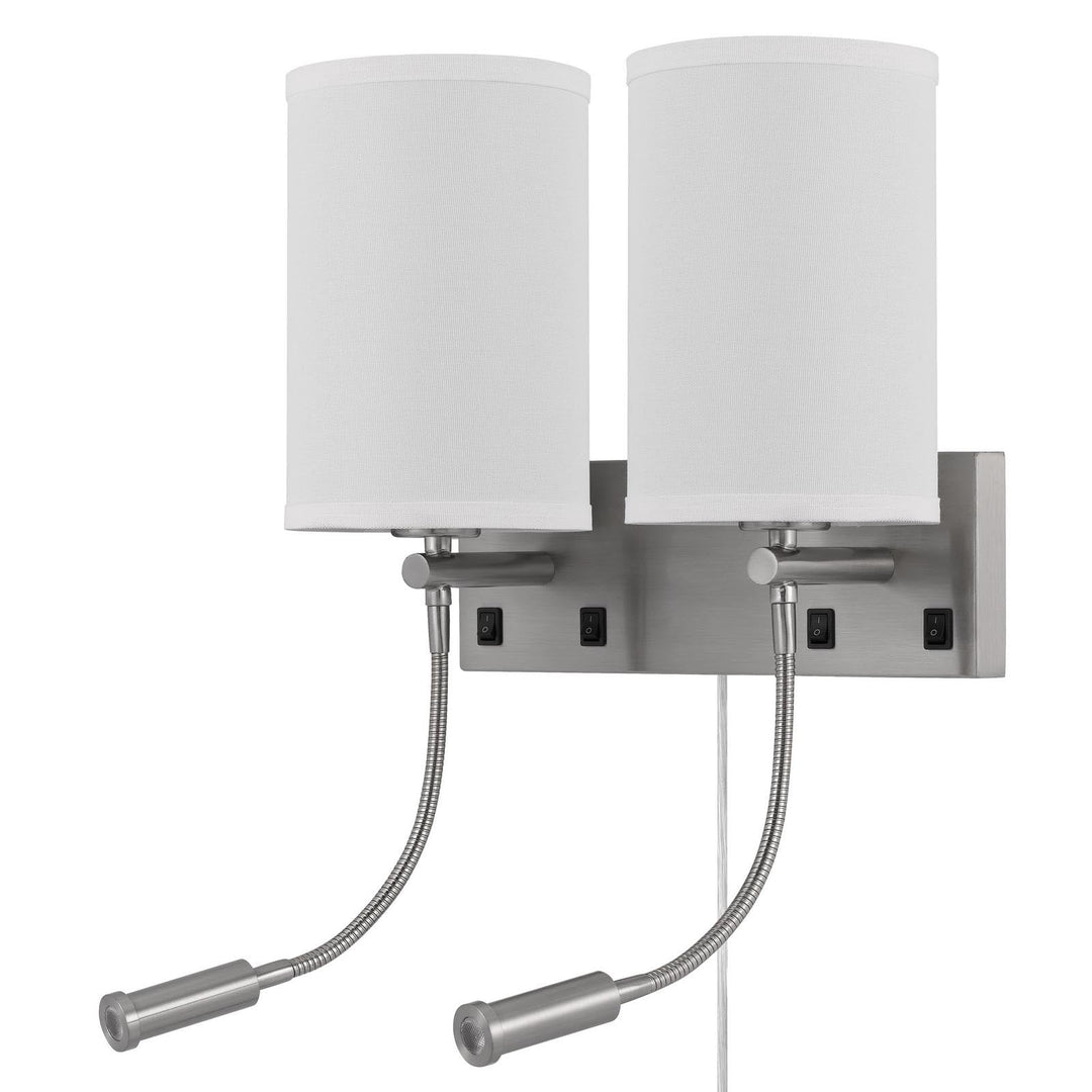 ##Antique Hardware## 60W X 2 LAKEWOOD WALL LAMP WITH TWO 1W INTERGRATED LED READING LAMPS