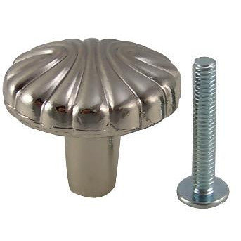 Antique Hardware 1 1/4 Inch Satin Nickel Round Seashell Cabinet & Furniture Knob CABINET KNOB