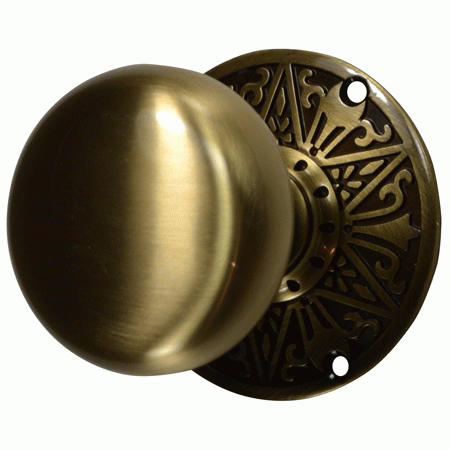 ##Antique Hardware## Lancaster Door Set With Round Brass Knob (Several Finishes Available)