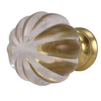 Antique Hardware 1 1/4 Inch Crystal Pumpkin Style Cabinet & Furniture Knob CABINET GLASS KNOB