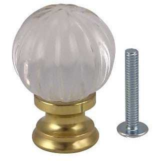 Antique Hardware 1 1/4 Inch Crystal Pumpkin Style Cabinet & Furniture Knob CABINET GLASS KNOB