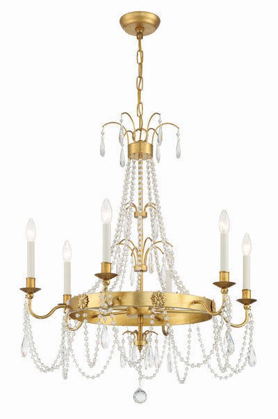 ##Antique Hardware## Maizey 6 Light Antique Gold Chandelier