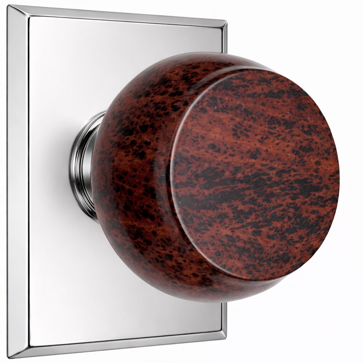 Magnifique® Rectangular Door Set with Mahogany Obsidian Knobs (Several Finishes Available)