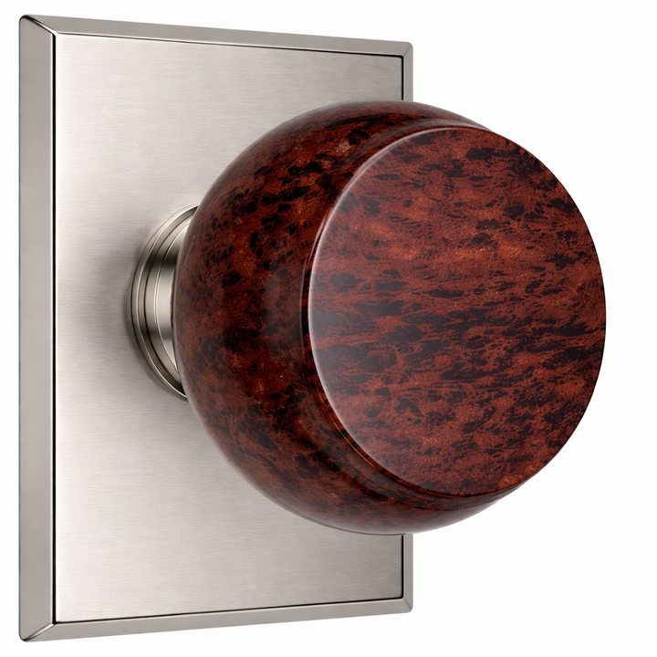 Magnifique® Rectangular Door Set with Mahogany Obsidian Knobs (Several Finishes Available)